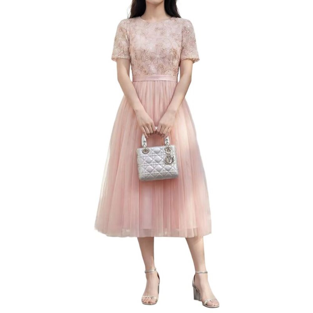 Burryco Womens  Short Sleeve Midi Dress